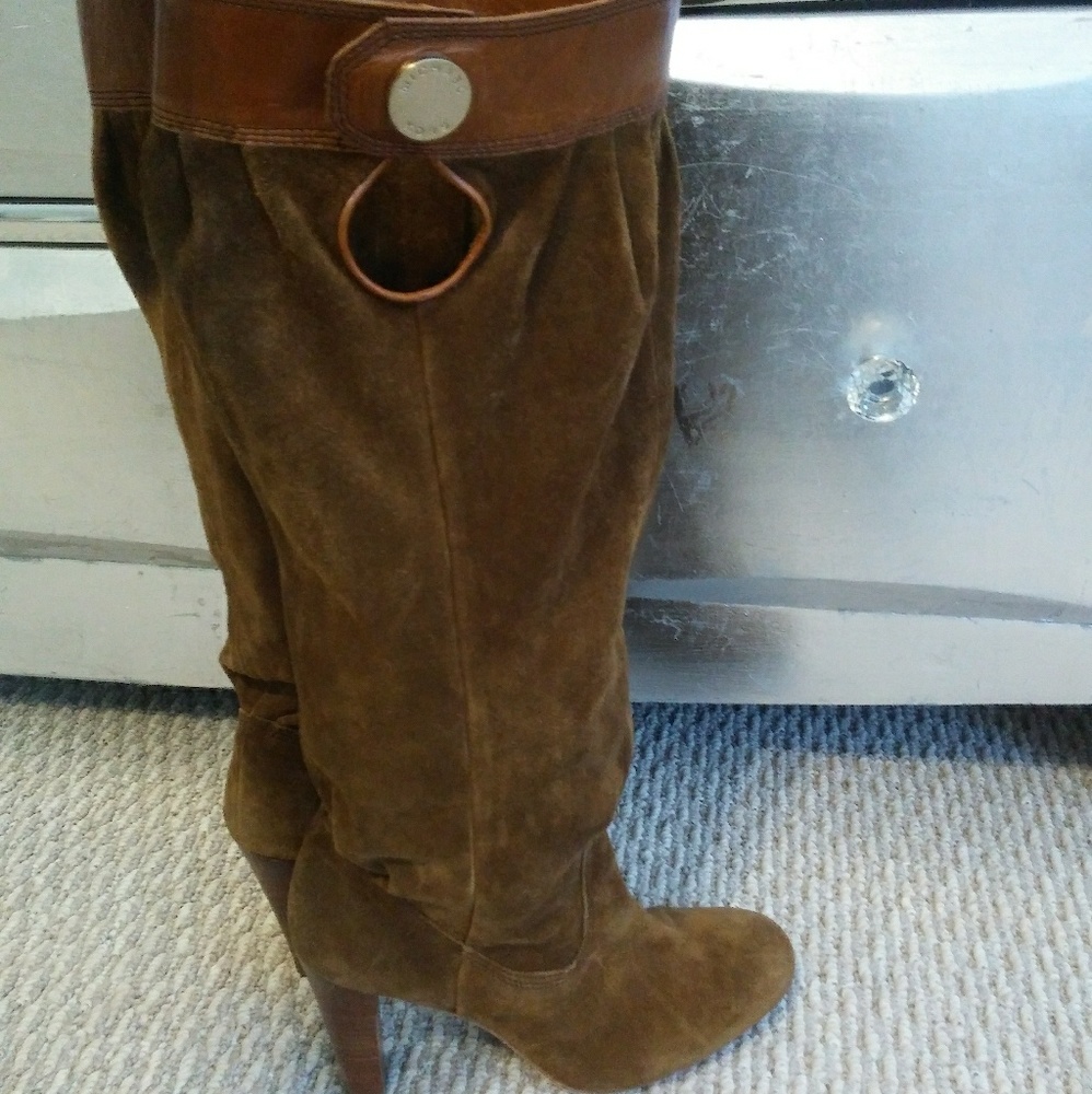 Michael kors slouchy brown knee heel boots sz 8.5